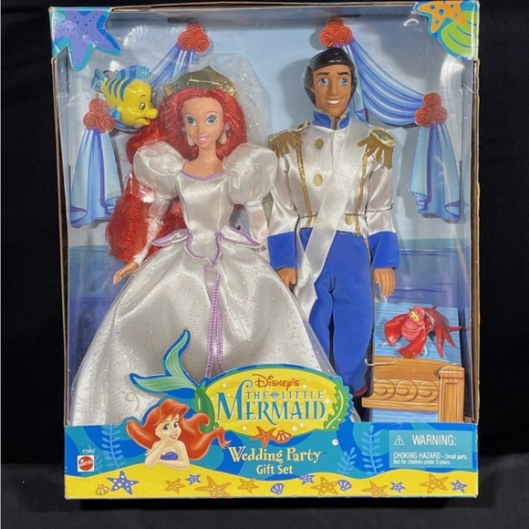 Disney Little Mermaid Wedding Gift Set Ariel Prince Eric Mattel 1997 Sealed box - Picture 2 of 6